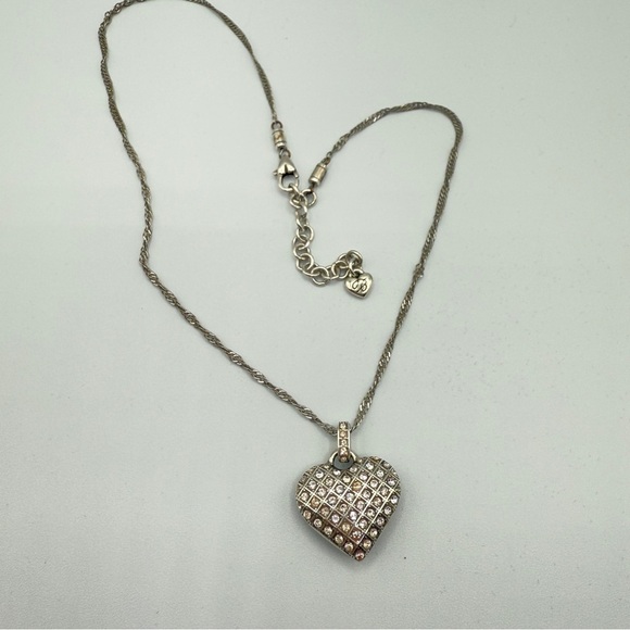 Brighton Puffy Diamond Lace Heart Reversible Pendant Necklace - Picture 12 of 16